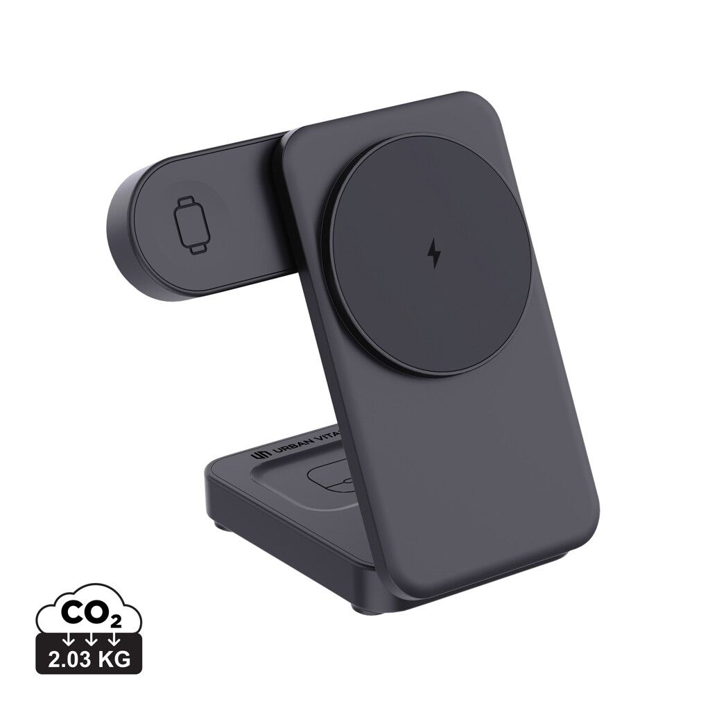 Urban Vitamin Arcadia 15W 3in1 Magnet-Charger aus RCS rABS - schwarz-221