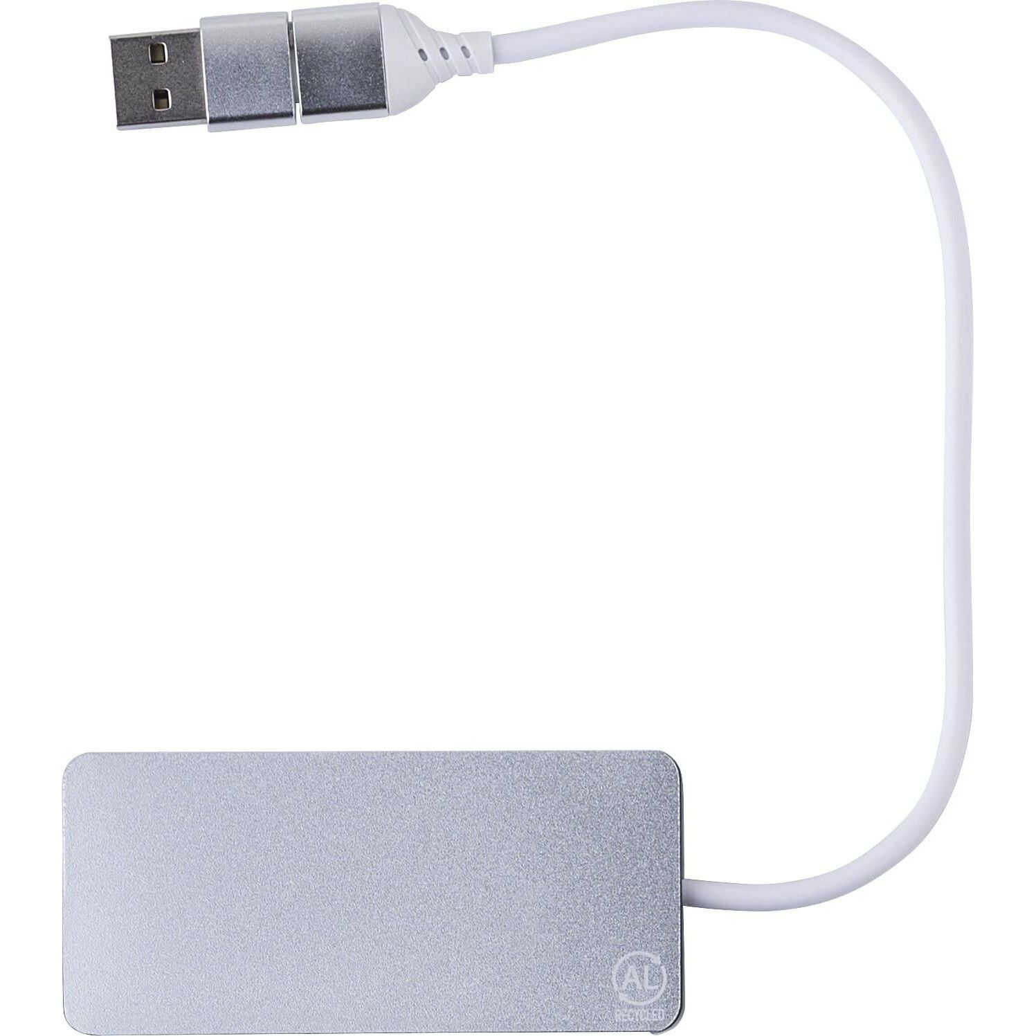 Recycelte Aluminium USB Hub Layton - silber-571