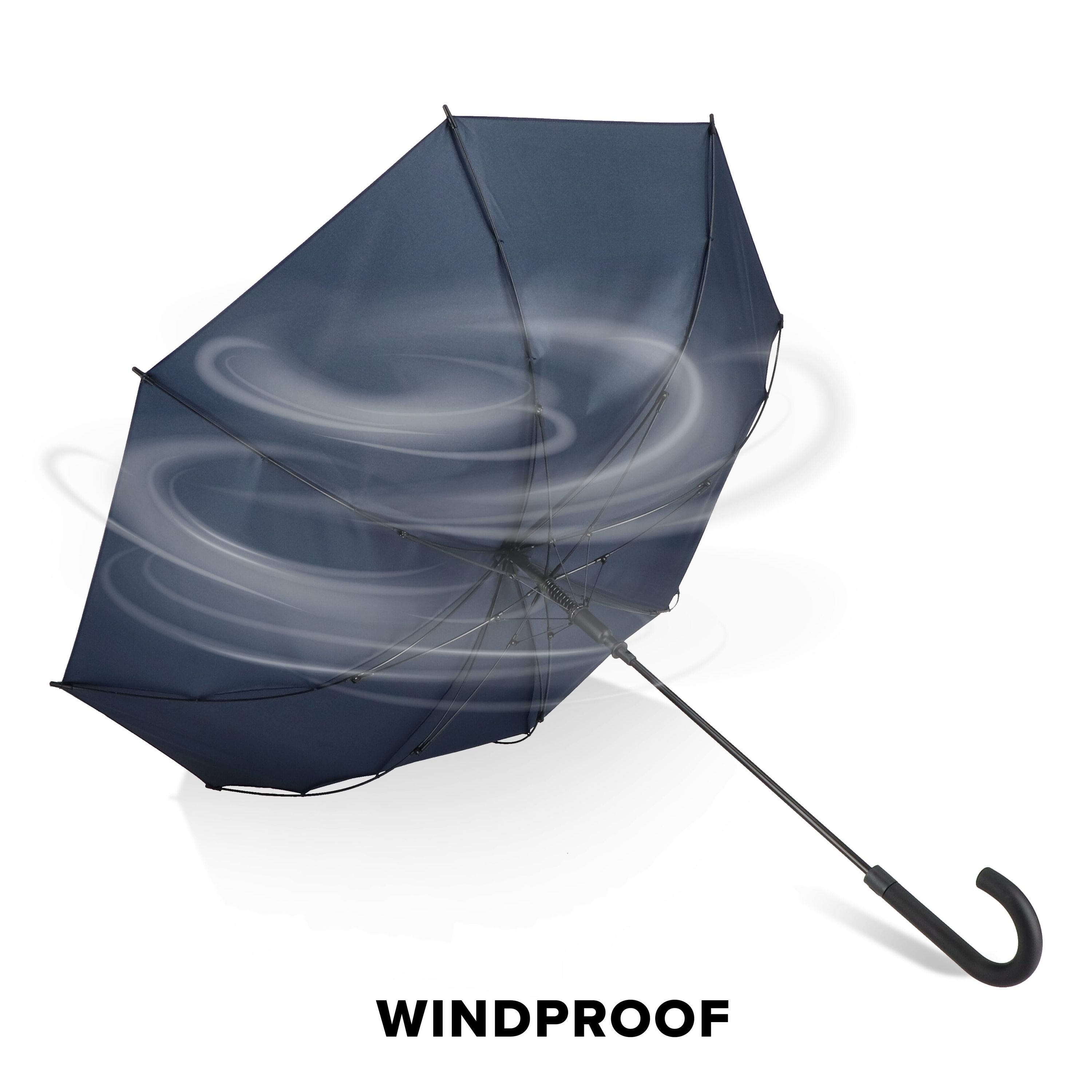 Verdure 190T Pongee 23 windproof Hakenschirm Auto open - dunkelblau-431