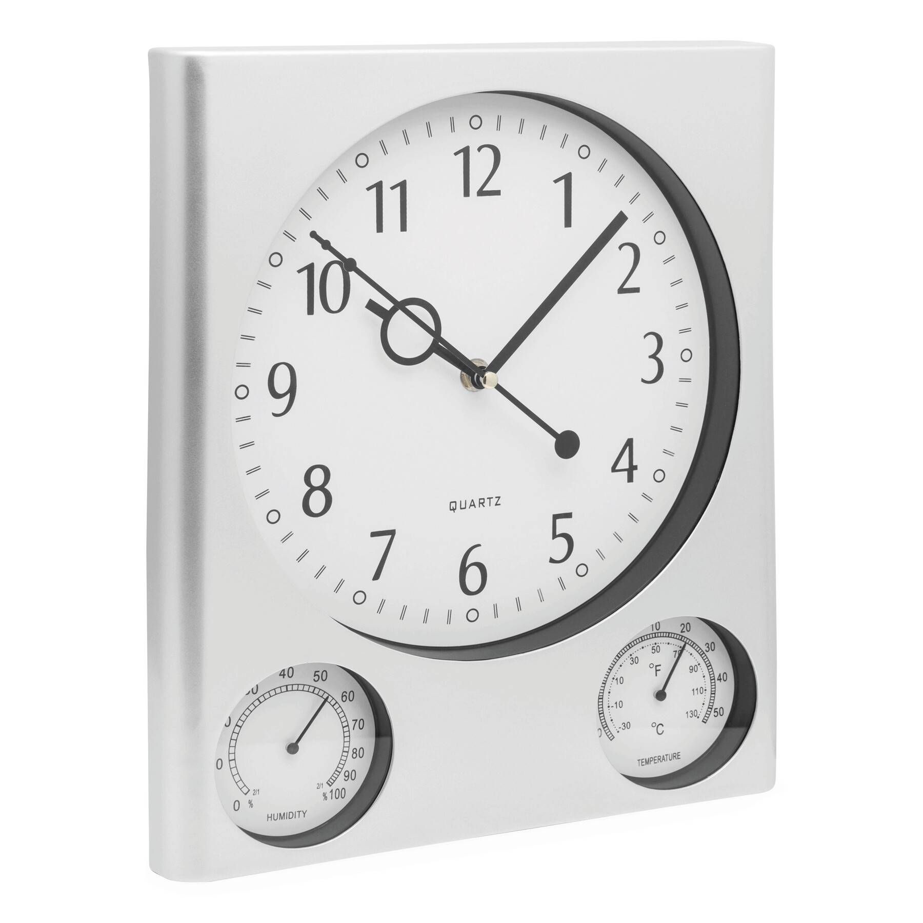 Rechteckige Wanduhr SATURN - silber-327