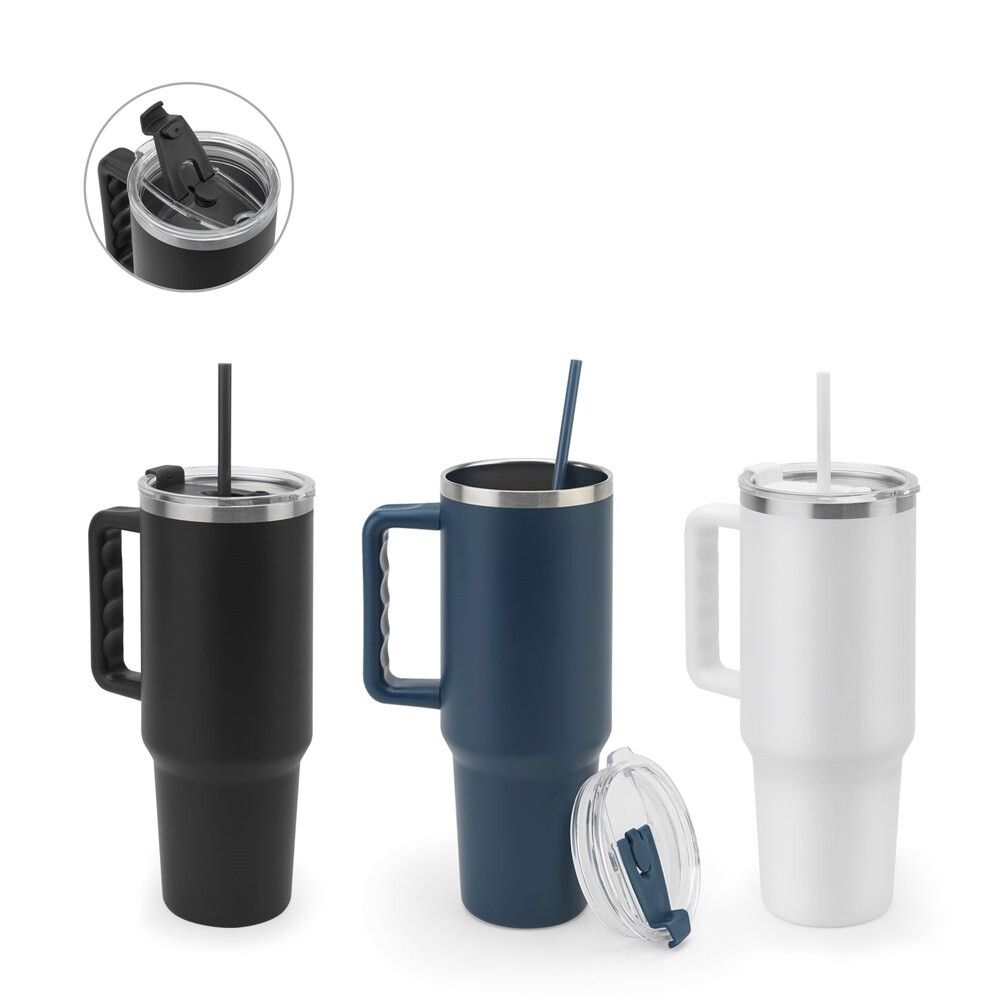 JOYNER XL Grosser Reisebecher aus Edelstahl, 1300 ml, vakuumisoliert - weiß-24