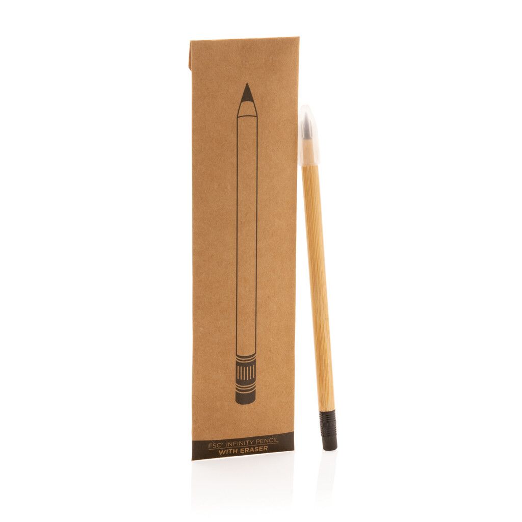 Bambus Infinity-Stift mit Radiergummi - braun-787