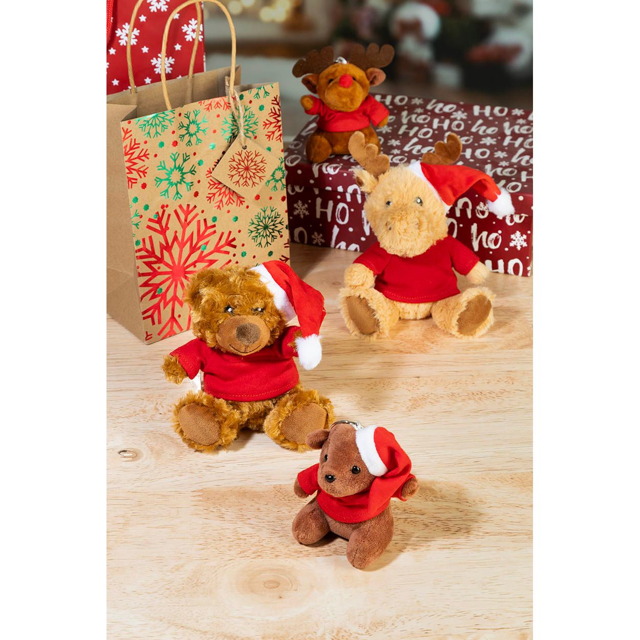 Mjukren RPET Plüsch-Weihnachtsrentier - natur - rot-94