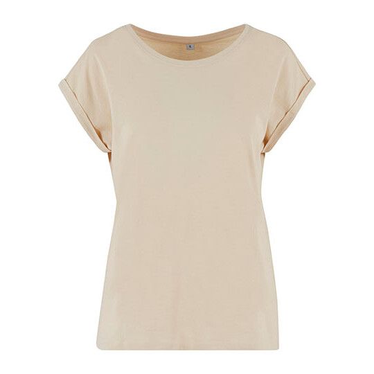 Ladies Extended Shoulder Tee - sand-591