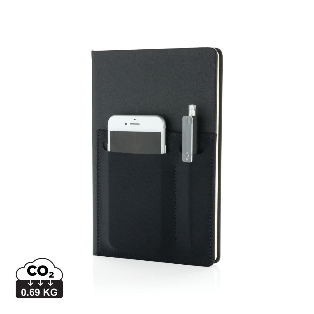 A5 Deluxe Notizbuch mit Fächern - schwarz-680