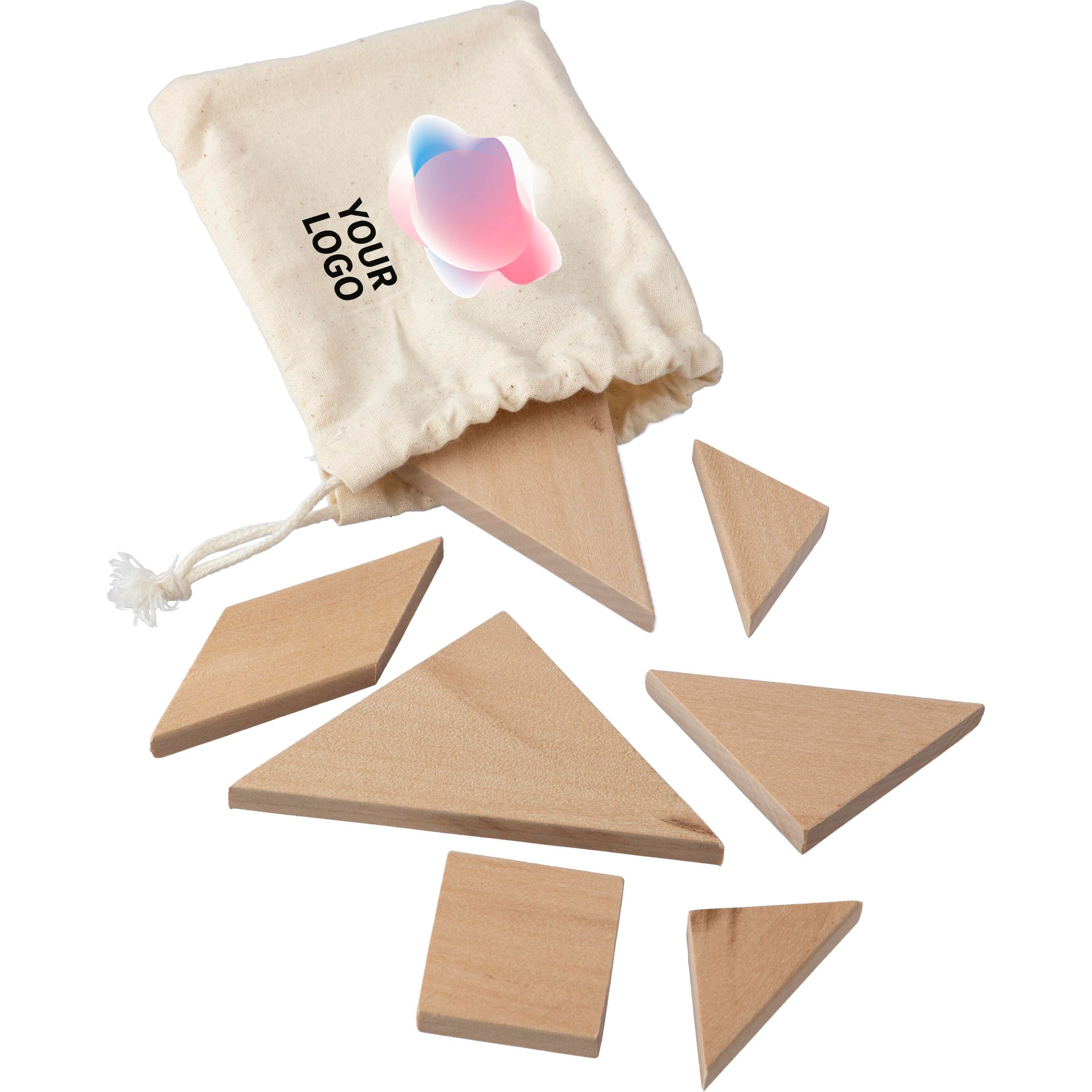 Natürliches Holz-Tangram-Puzzle Ulrike  - braun-100