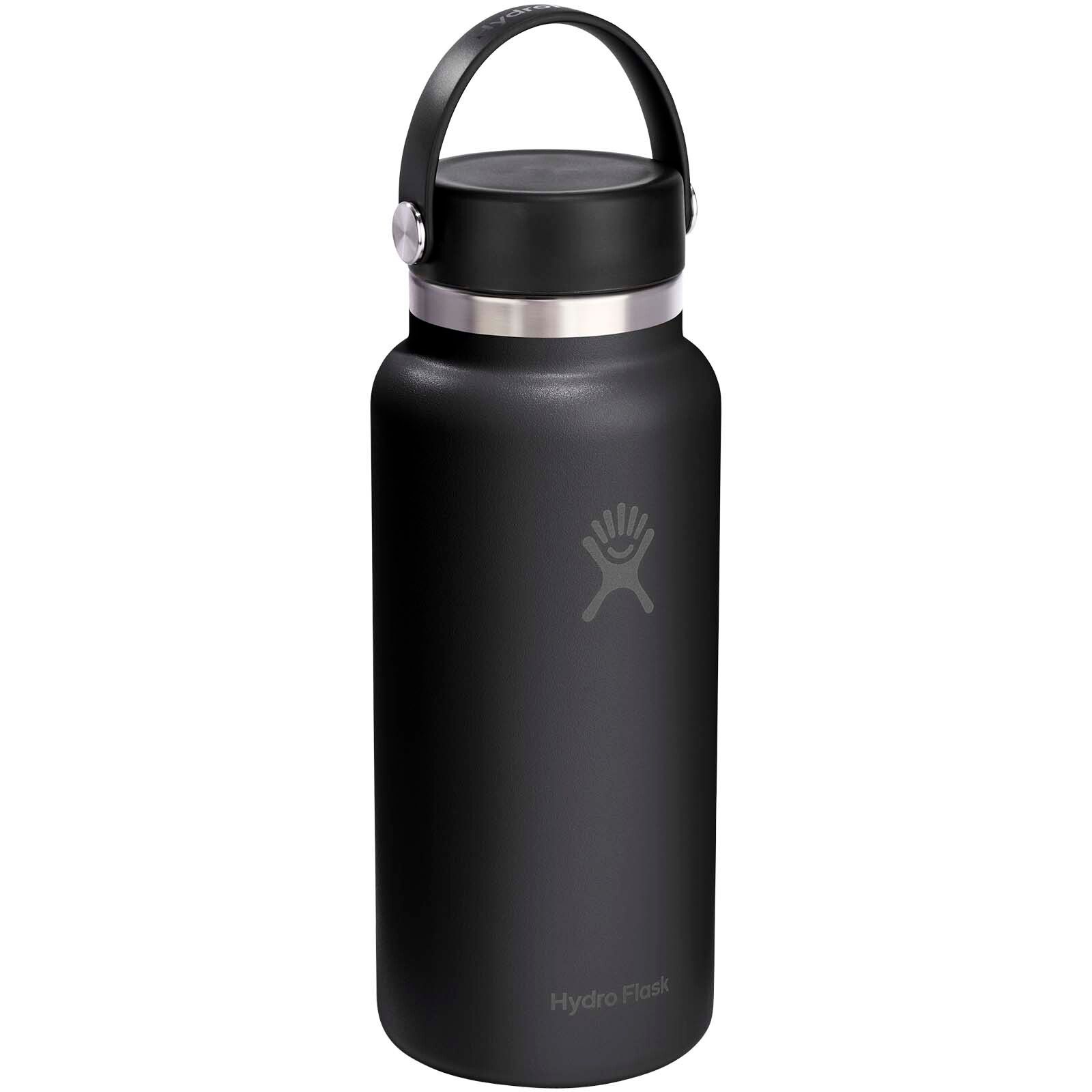 Hydro Flask Isolierte Edelstahl Trinkflasche mit breiter Öffnung 946 ml - schwarz-785