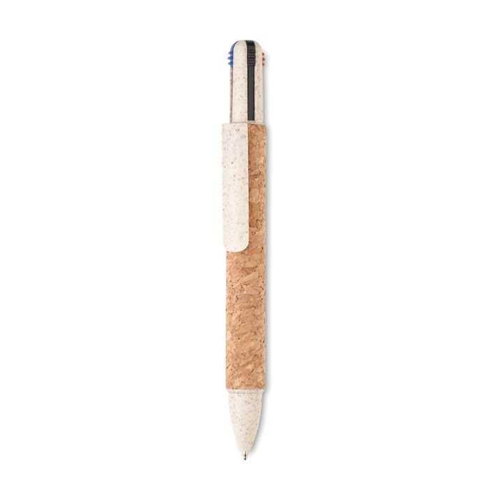 4-Farb-Kugelschreiber Kork ARBOCHO - beige-655