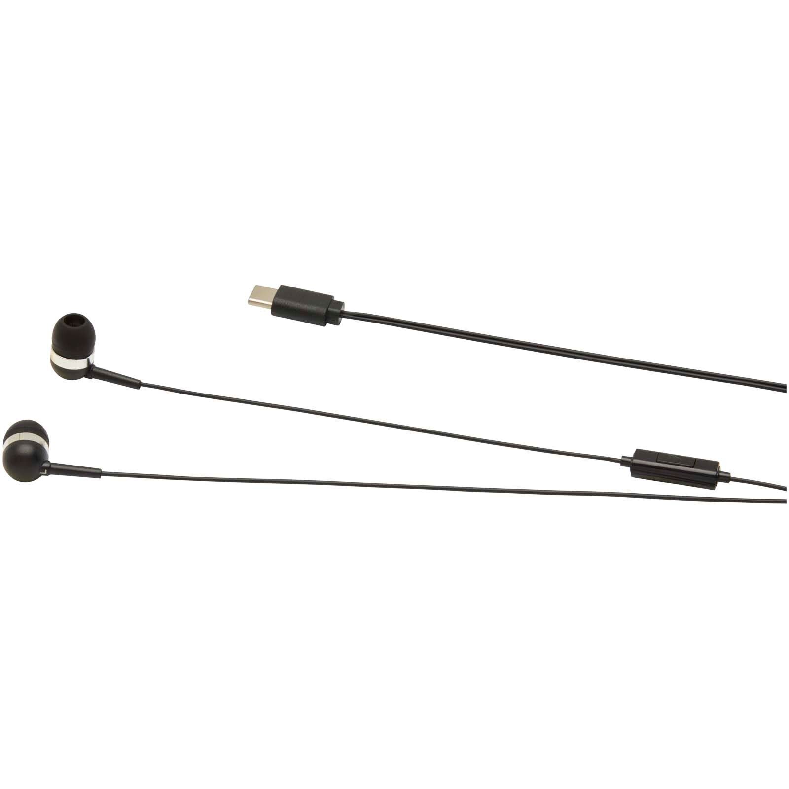 Baekdu kabelgebundenes Headset Typ-C mit Aufbewahrungsbox aus recyceltem Kunststoff - schwarz-534