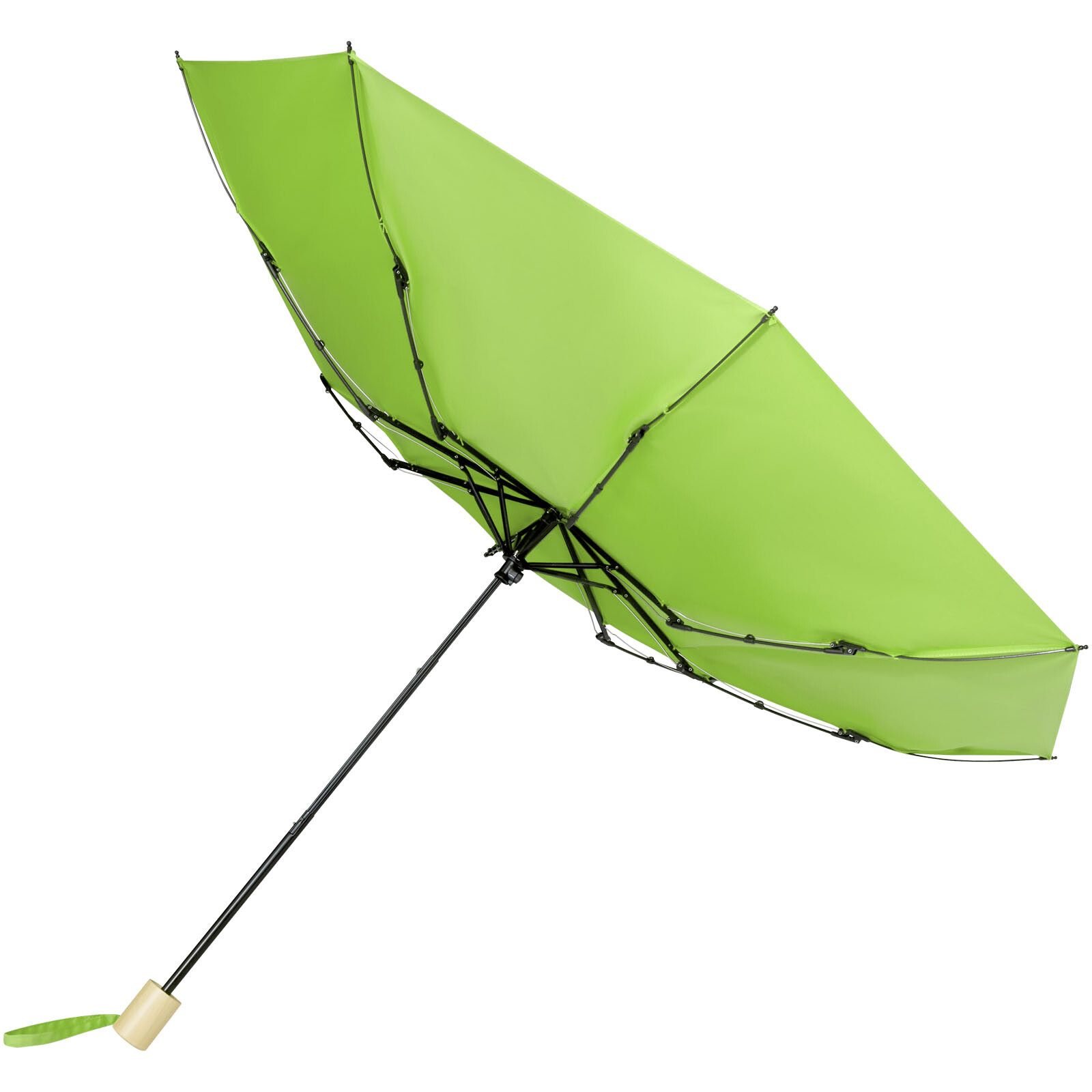 Birgit 21'' faltbarer winddichter Regenschirm aus recyceltem PET - lindgrün-577