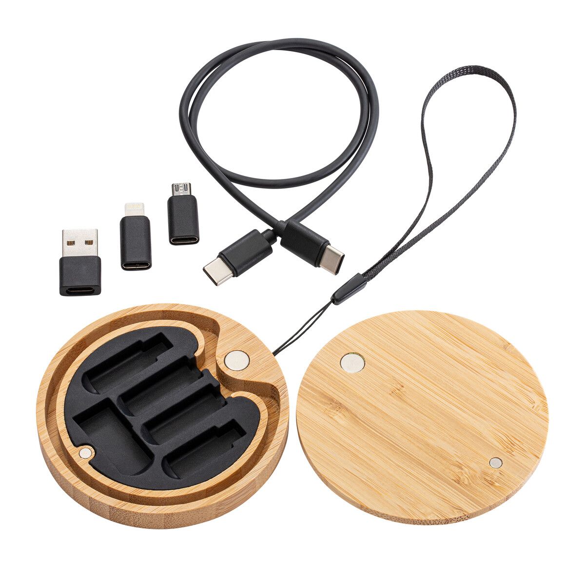 6-in-1 Ladekabel CONVERTICS BAMBOO - braun-825
