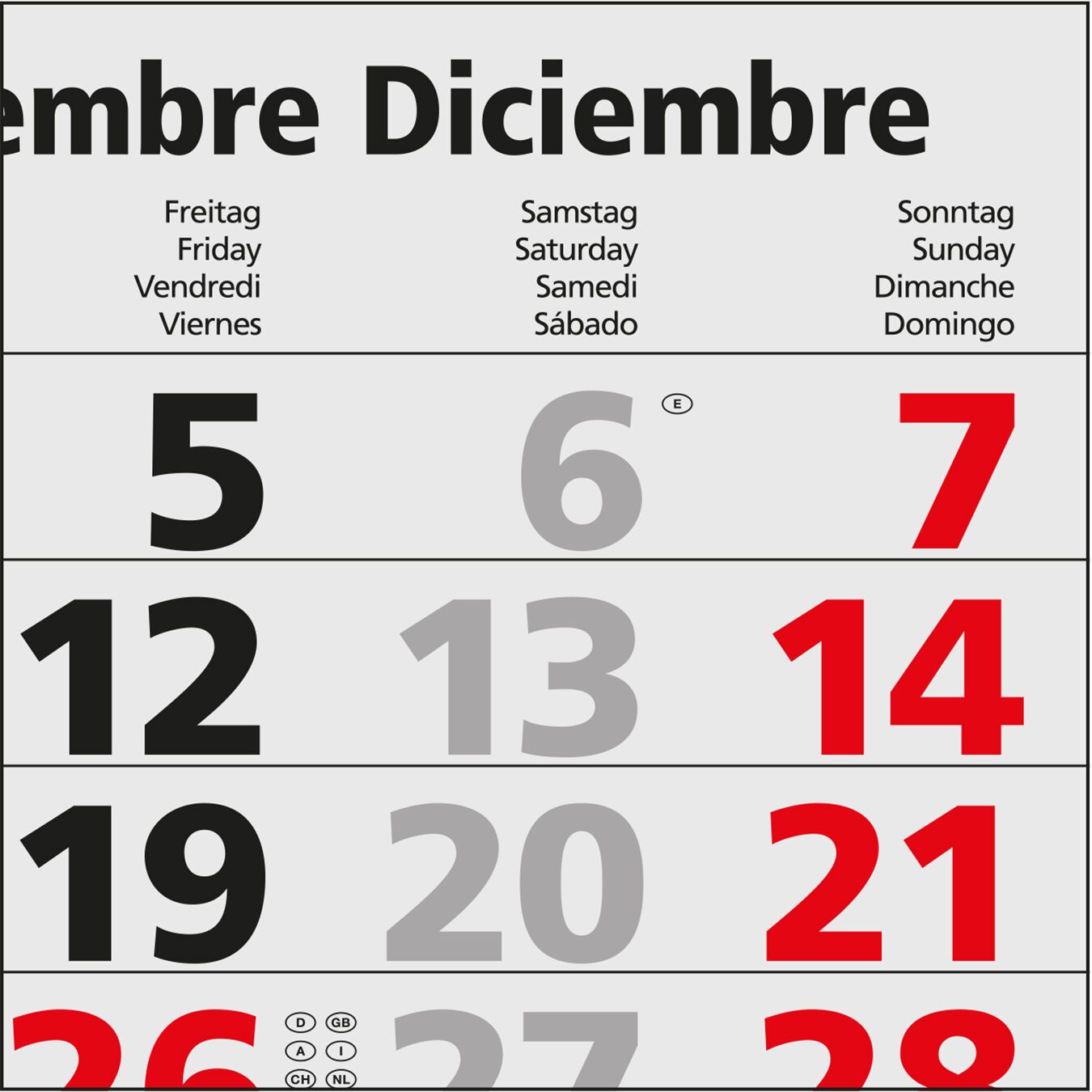 4-Monatskalender Mehrblock Quadro 4 Post-290