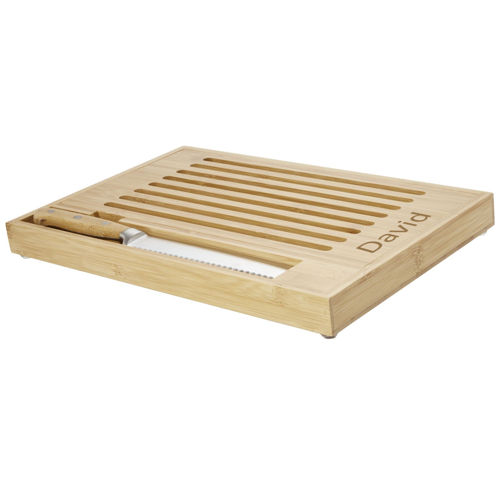 Pao Bambus-Schneidebrett mit Messer - natur -  silber-242