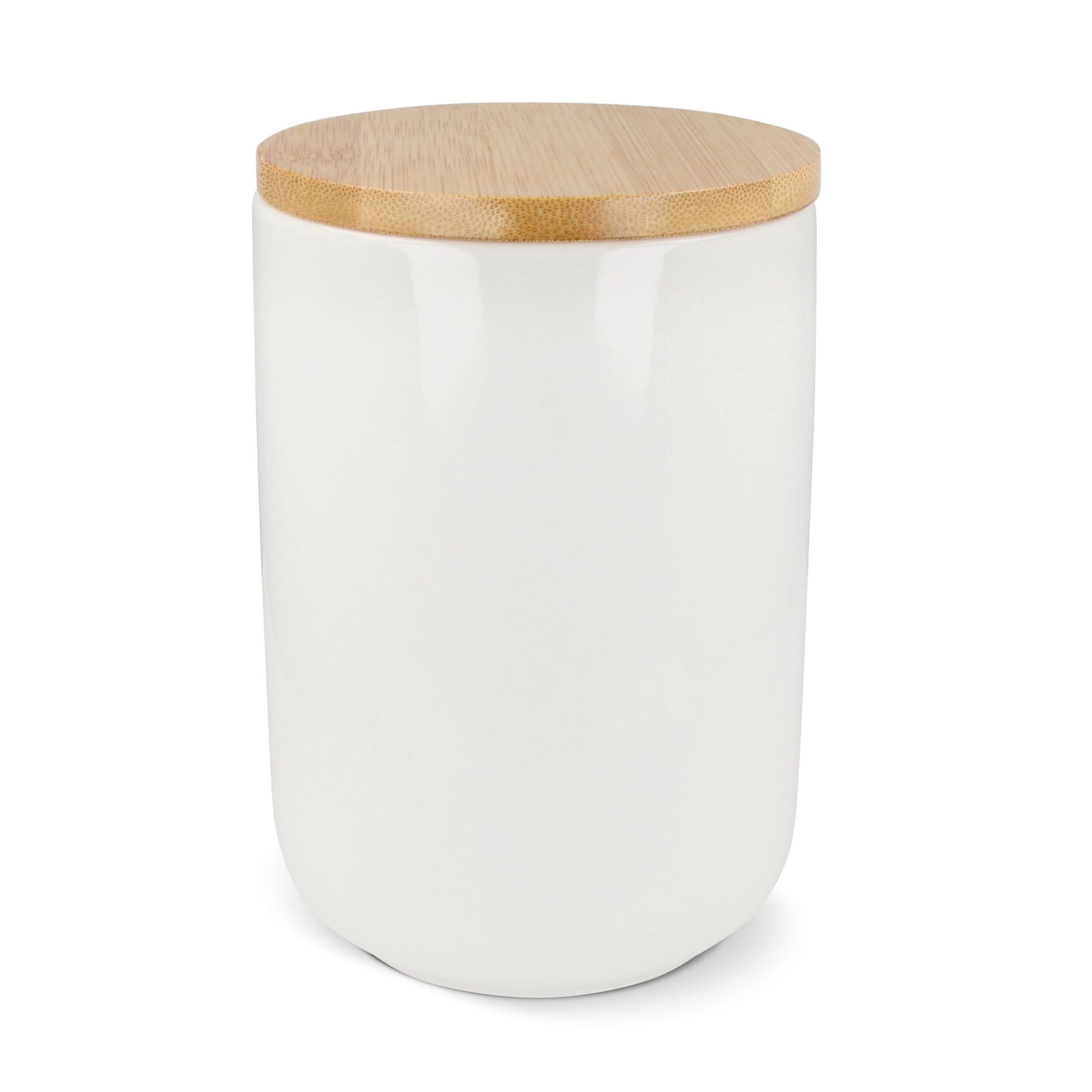 Vorratsdose Keramik & Bambus 900ml - weiss-386