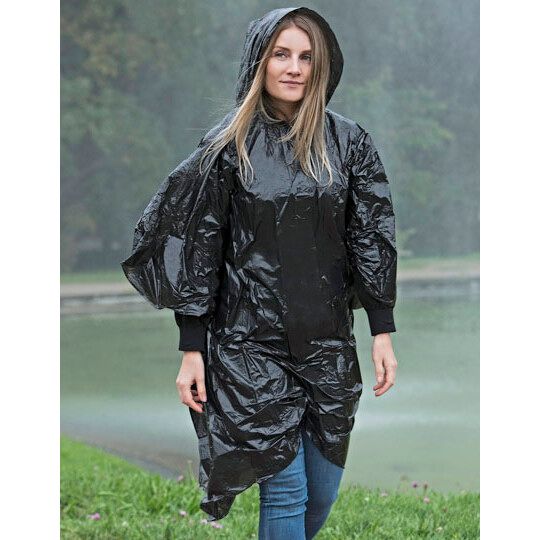 Raining Poncho Sumatra For Kids & Adults - black-511