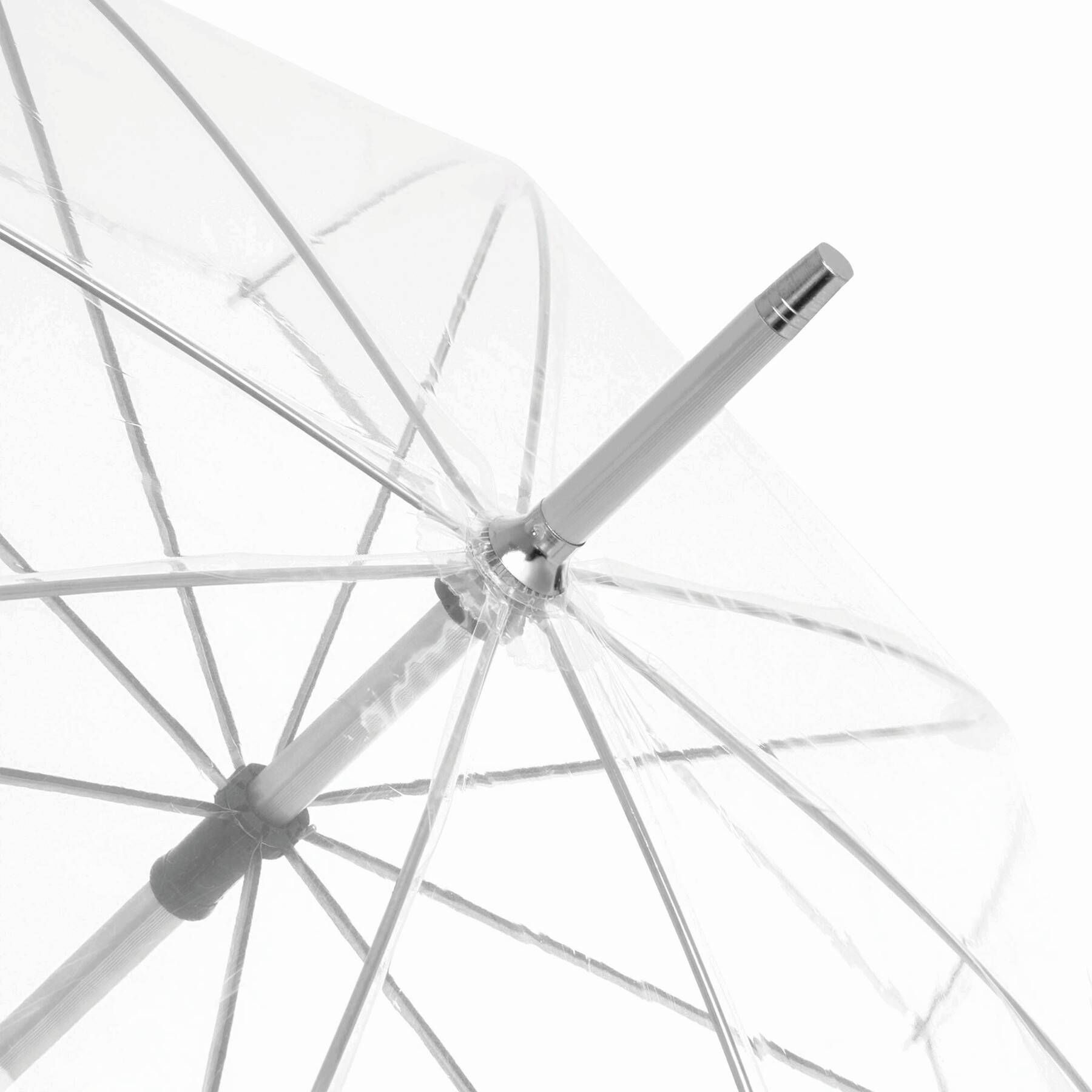 Transparenter Aluminium-Stockschirm PANORAMIX - silber - transparent-23