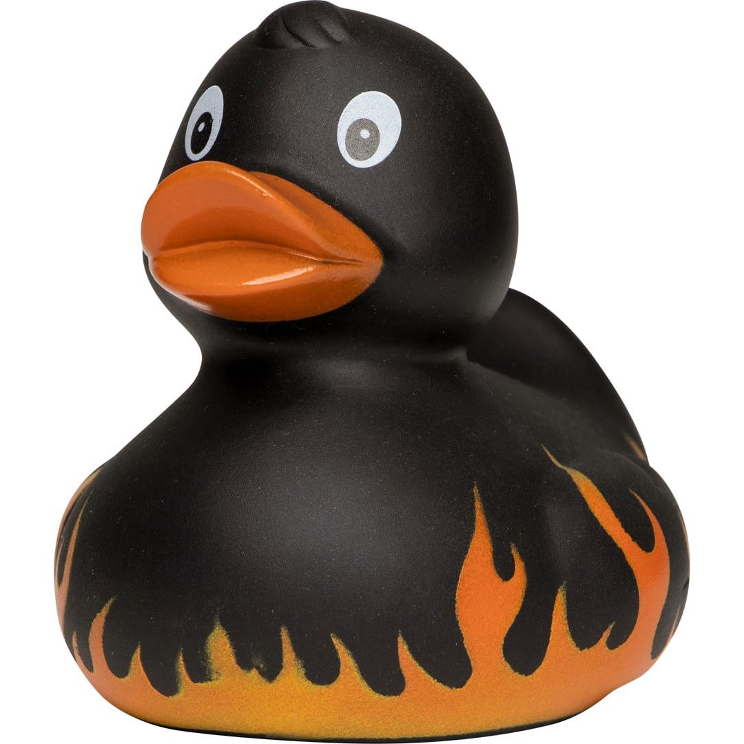 Quietsche-Ente Flammen - schwarz-224