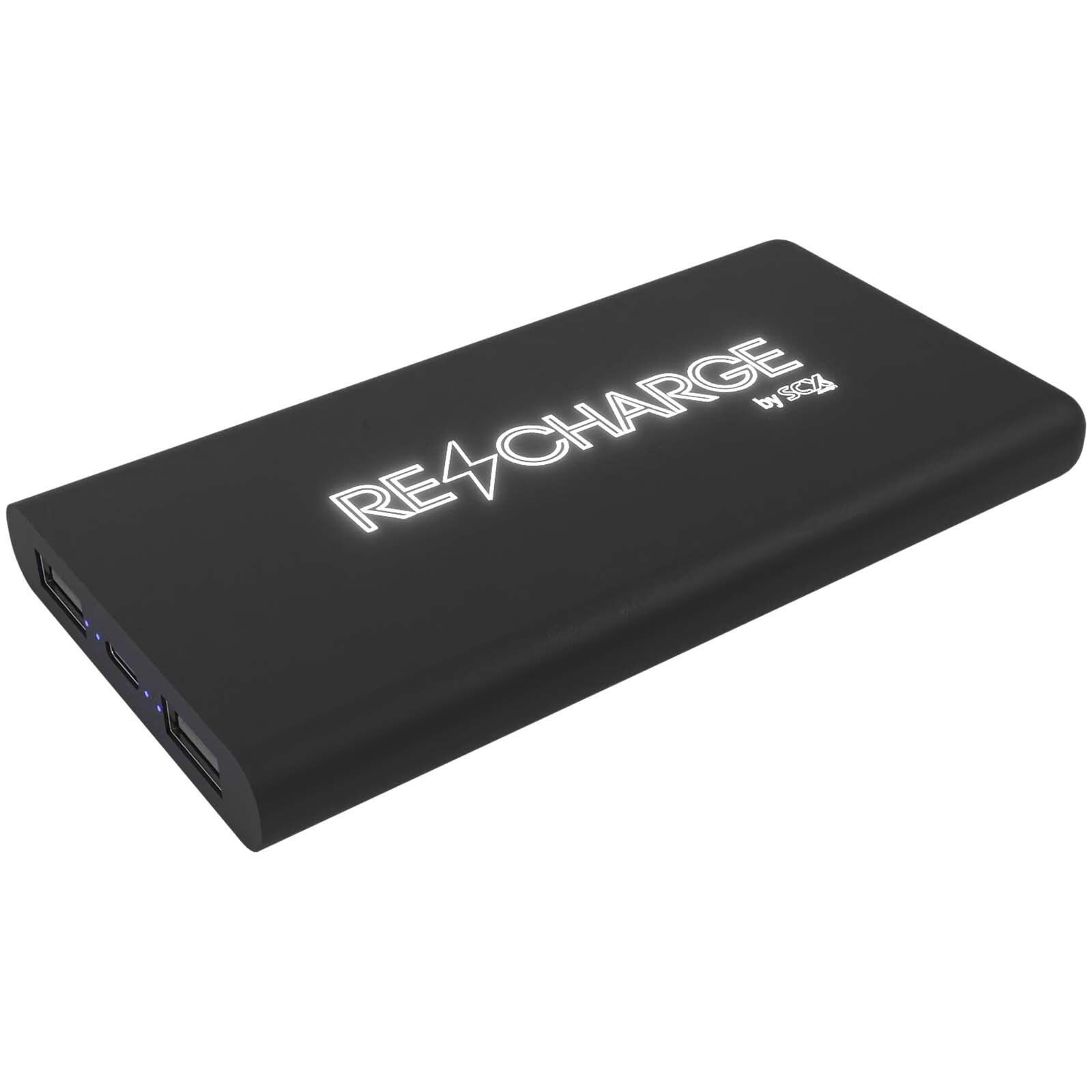 SCX.design P40 10.000 mAh kabellose Powerbank mit Leuchtlogo  - schwarz-442