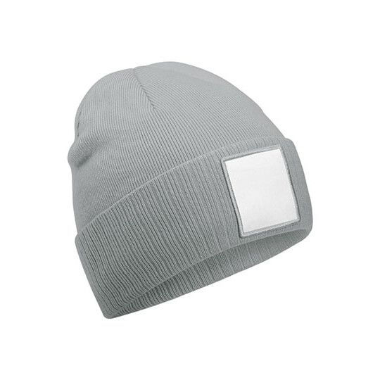 Appliqué Patch Beanie - ash - white-267