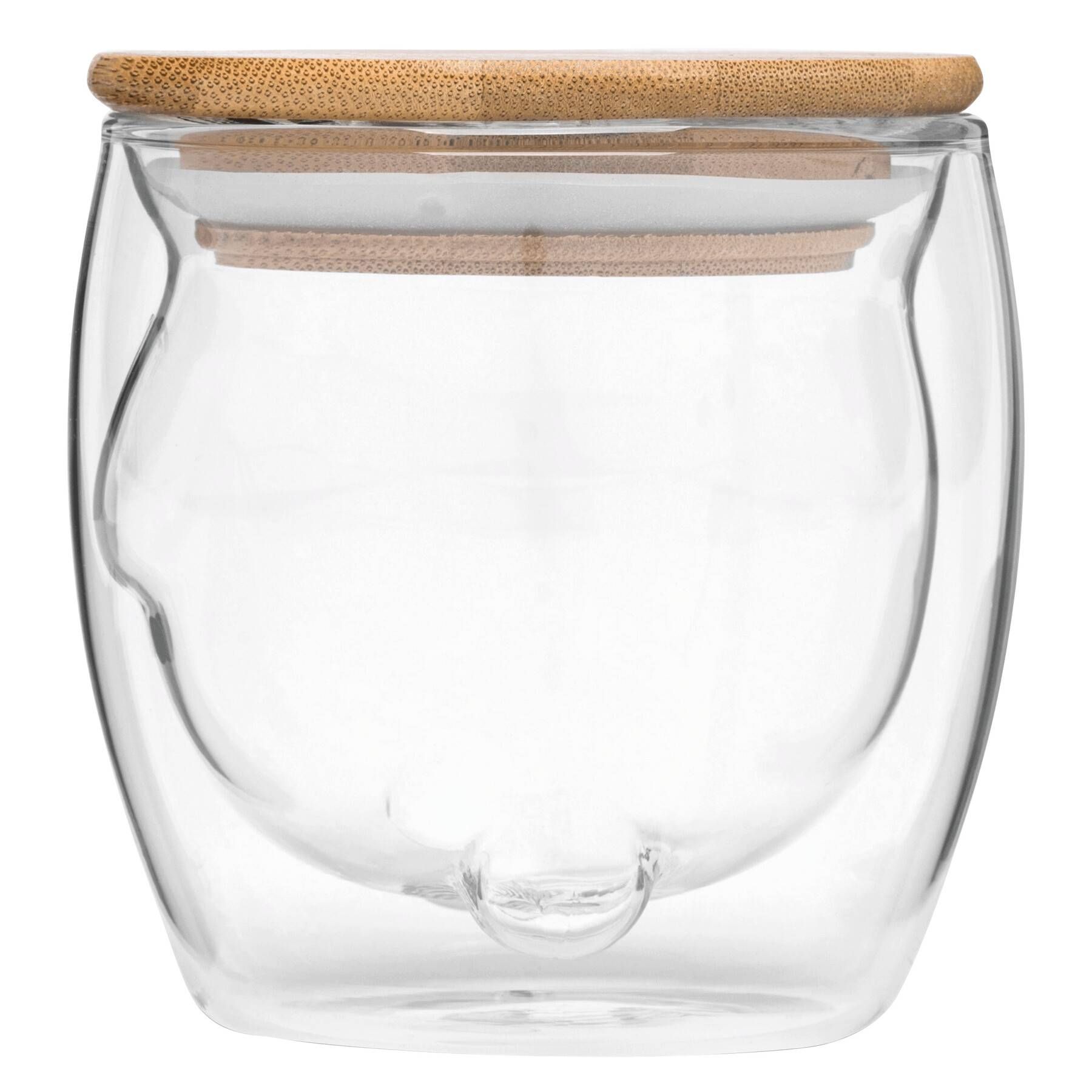 Glas BAMBOO BEAR - braun - transparent-604