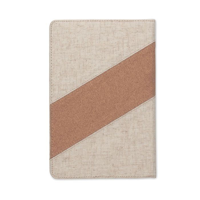 A5-Notizbuch mit 15W-Ladegerät CORTONA - beige-413