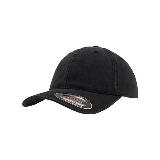 Garment Washed Cotton Dad Hat - black-281