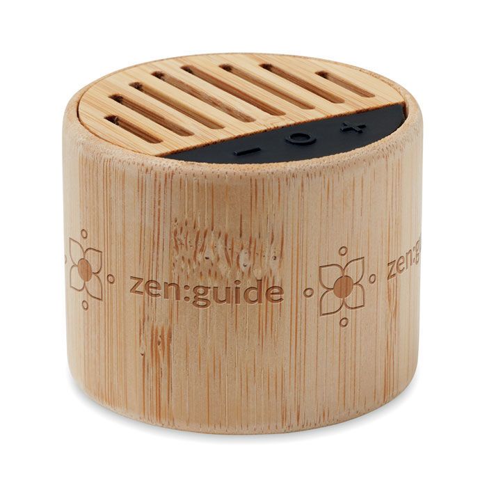 Wireless Lautsprecher Bambus ROUND LUX - holz-771