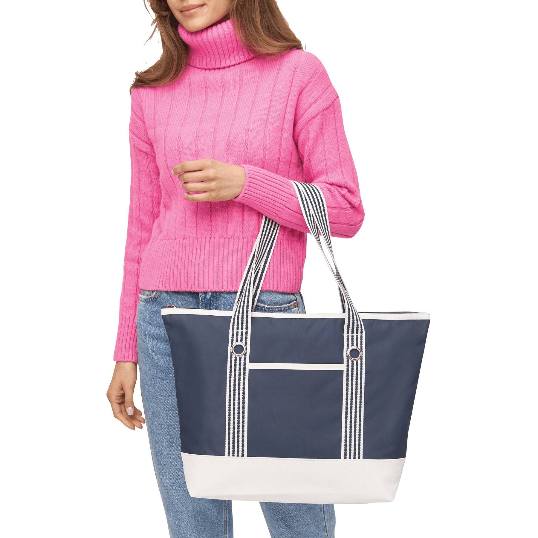 Strandtasche MARLENE - beige - marineblau-113