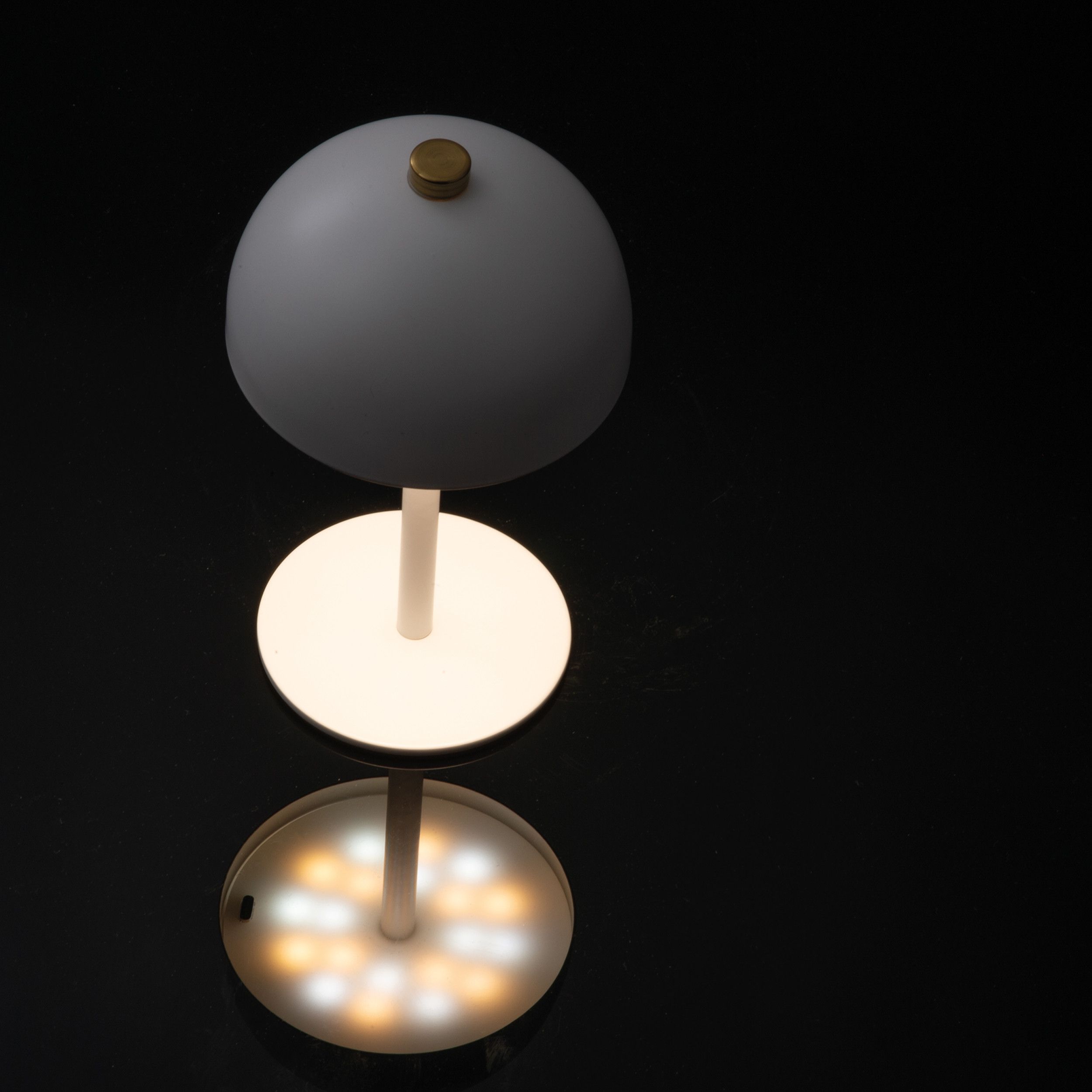 Tischlampe aus Edelstahl  - weiß-106