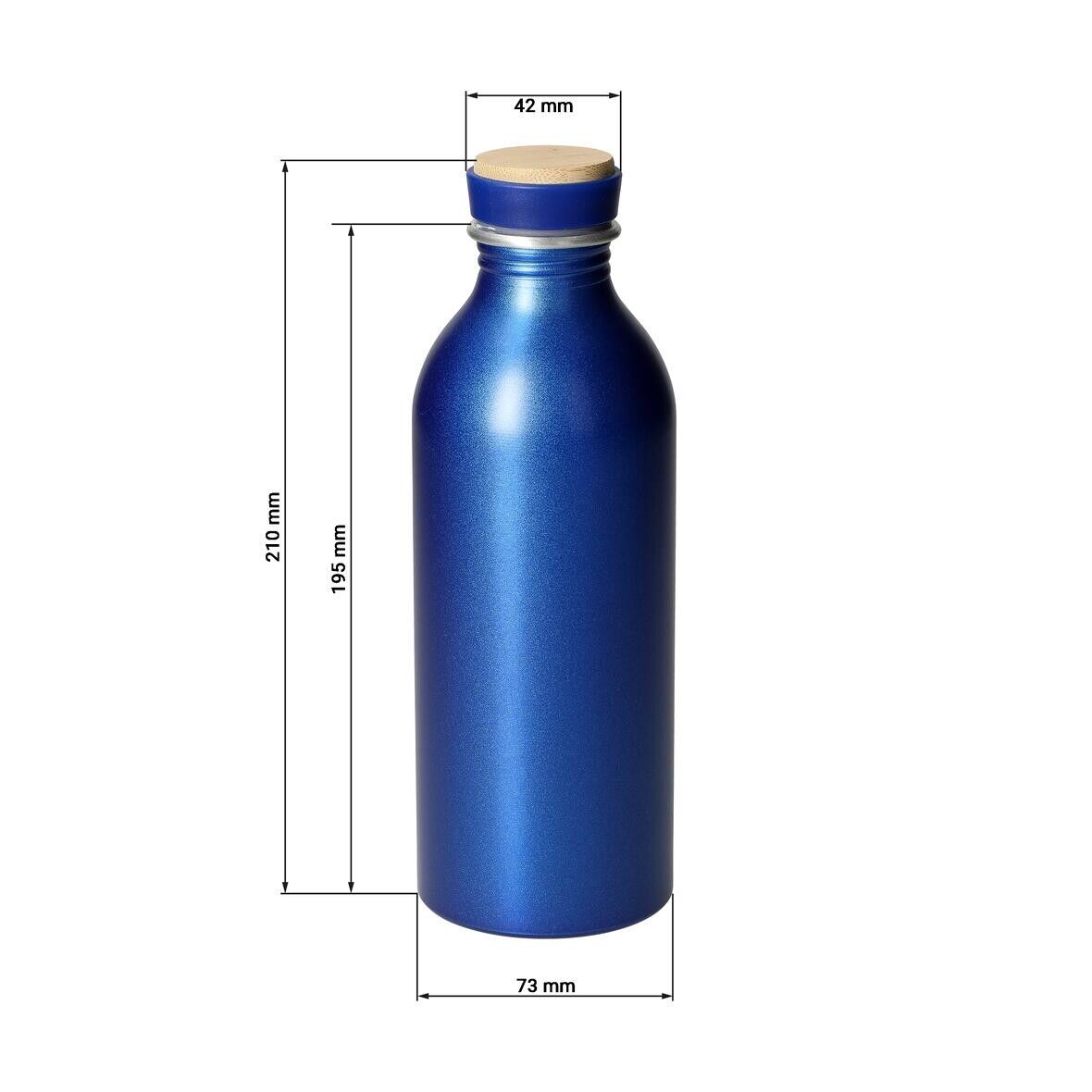 Aluminiumflasche Breeze, 650 ml - blau - natur-780
