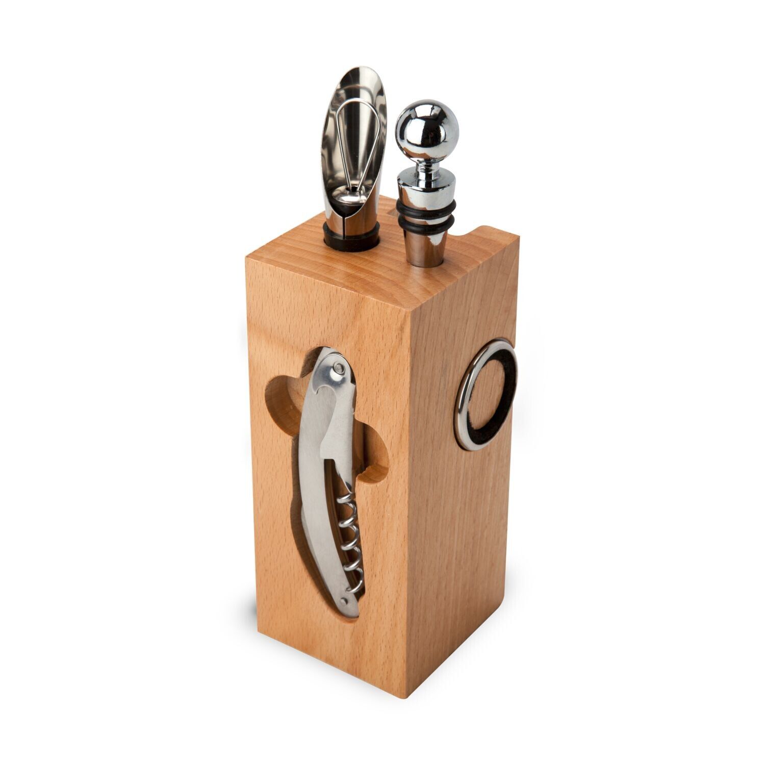 Geschenkset Buche-Block mit Wein-858