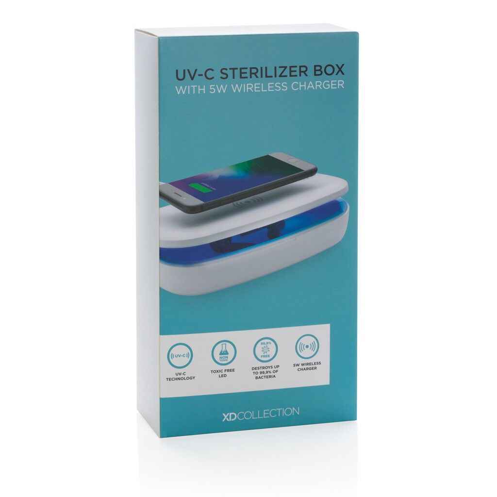 UV-C Sterilisations-Box mit 5W Wireless Charger - weiß-644