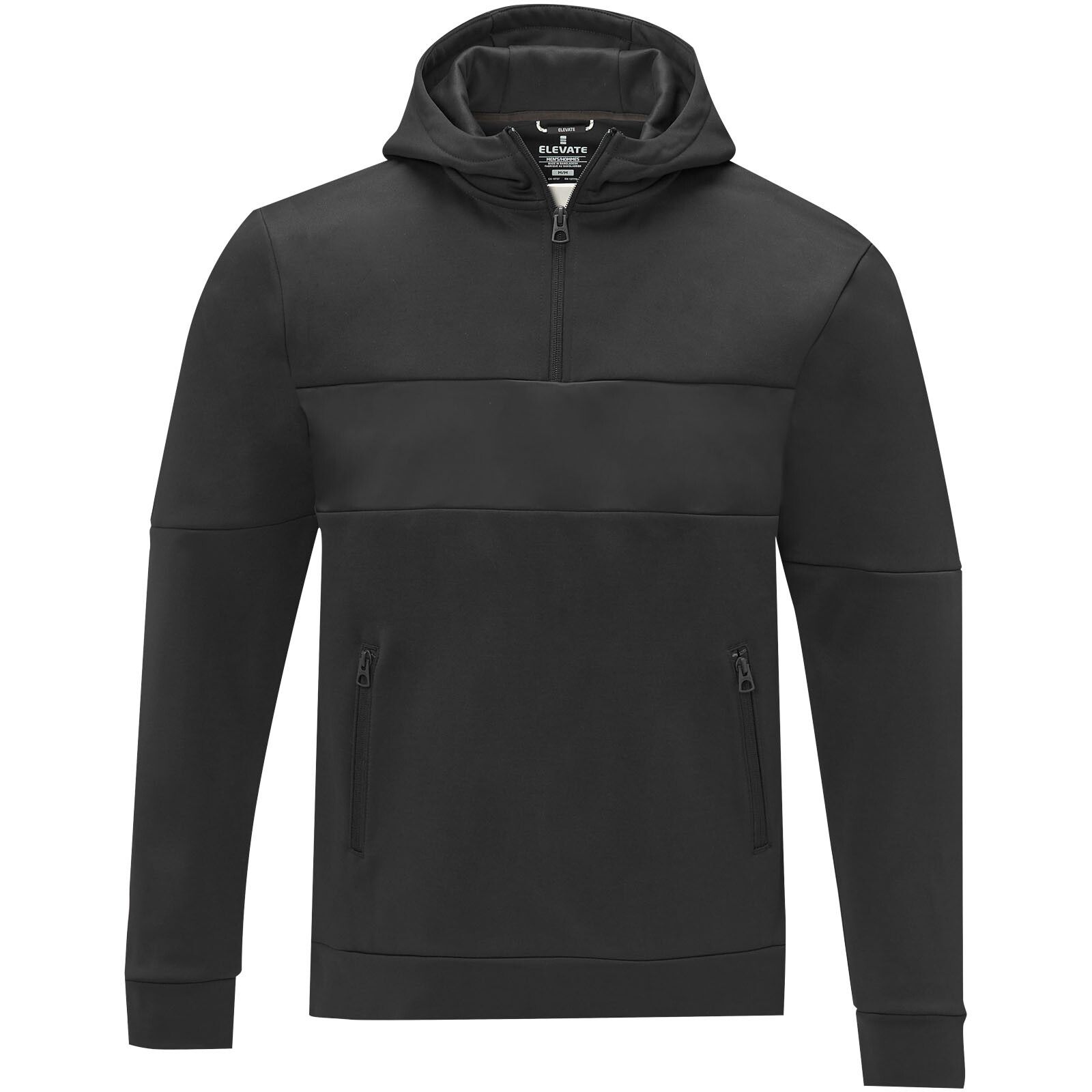Sayan Kapuzenpullover mit halbem Reißverschluss für Herren - schwarz - XXL-993