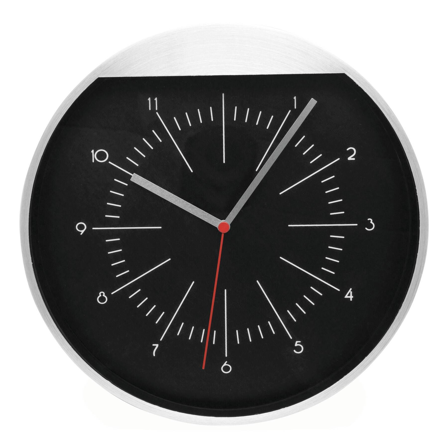 Wanduhr ROUNDABOUT - schwarz - silber-544