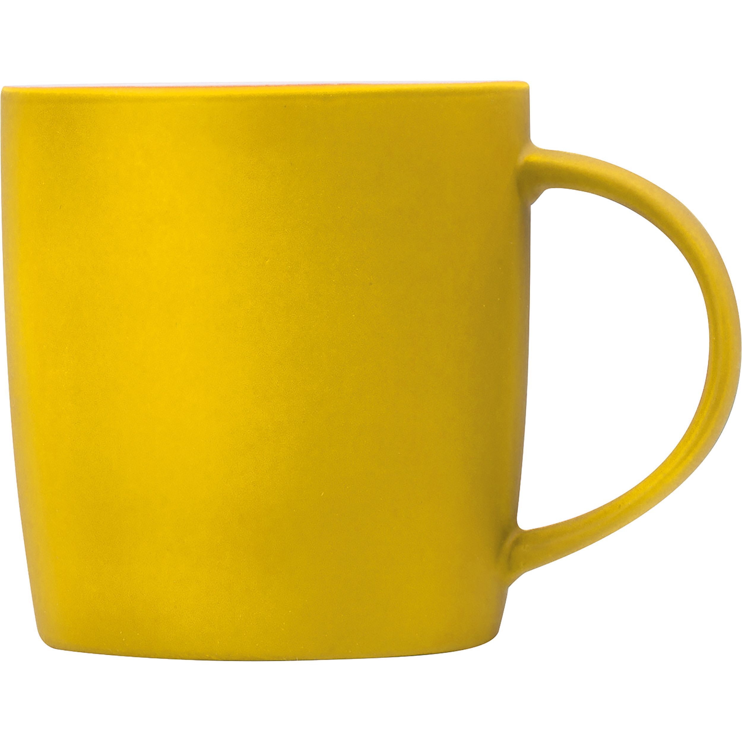 Tasse aus Porzellan, außen gummiert, 300ml - gelb-302