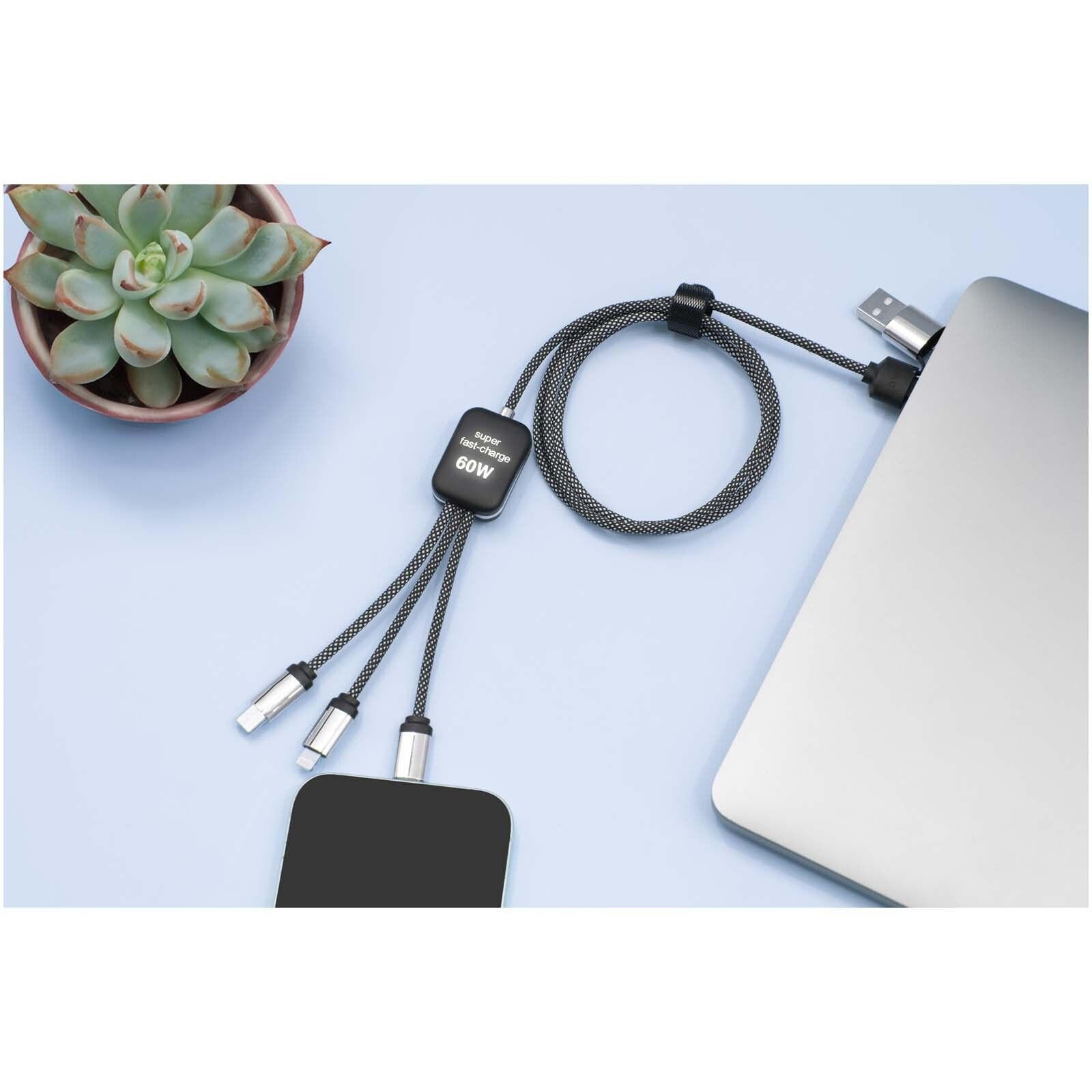 SCX.design C33 60W Typ C Ladekabel mit doppeltem Leuchtlogo  - heather schwarz-362