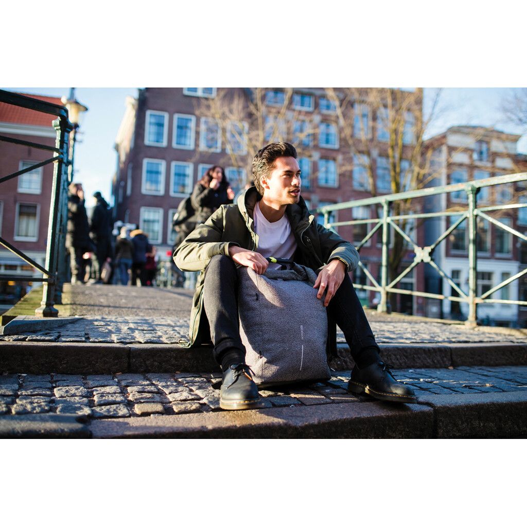Urban schnitthemmender Anti-Diebstahl-Rucksack - grau-368