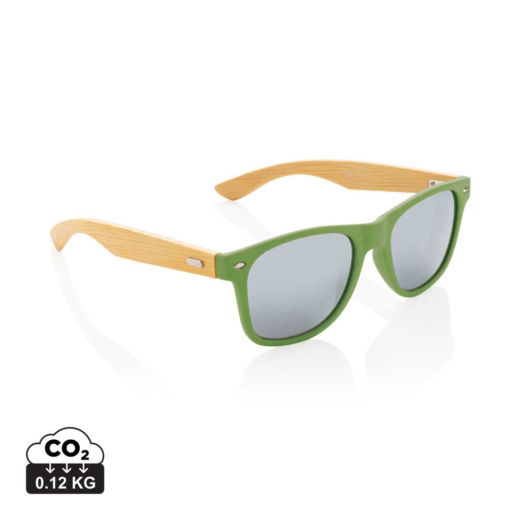 Sonnenbrille aus Bambus und RCS recyceltem Kunststoff - grün-761