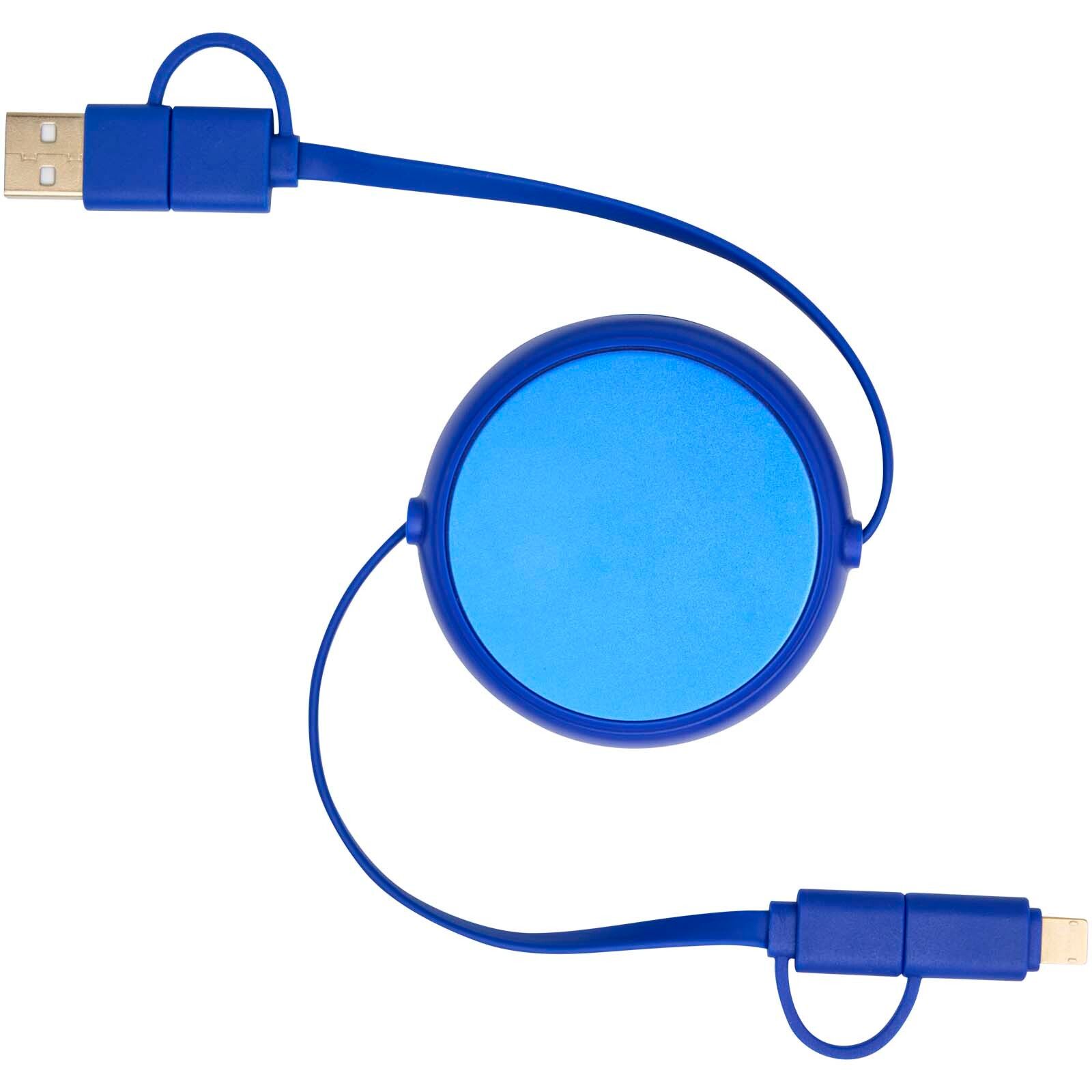 Alasia 100 cm 5-in-1 Kabel aus recyceltem Kunststoff und Aluminium, einziehbar, für Datenübertragung und mit 45W Schnellladung - royalblau-522