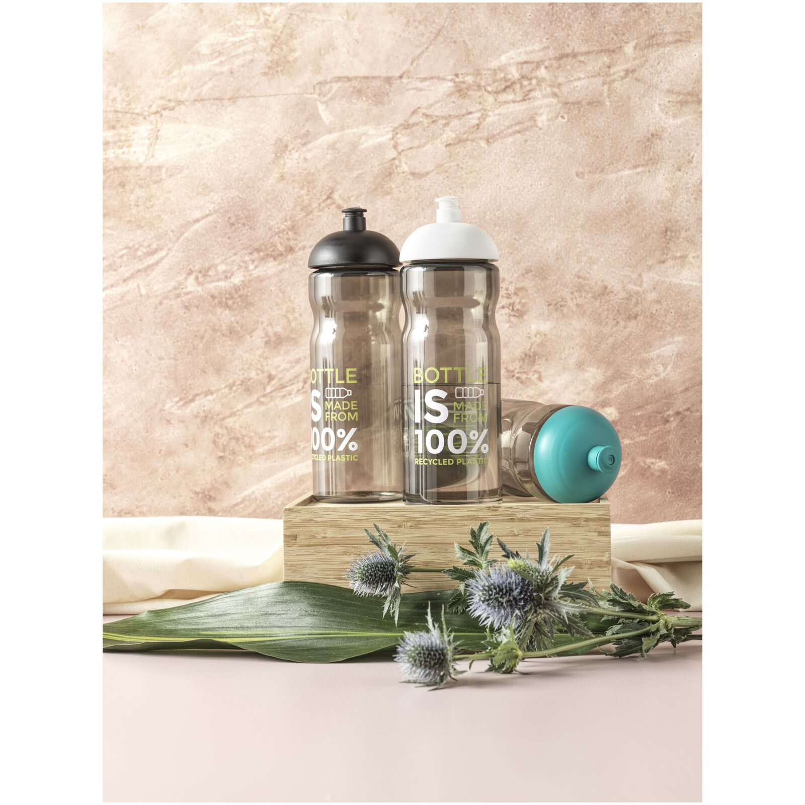 H2O Active Eco Base 650 ml Sportflasche mit Stülpdeckel - blau-305
