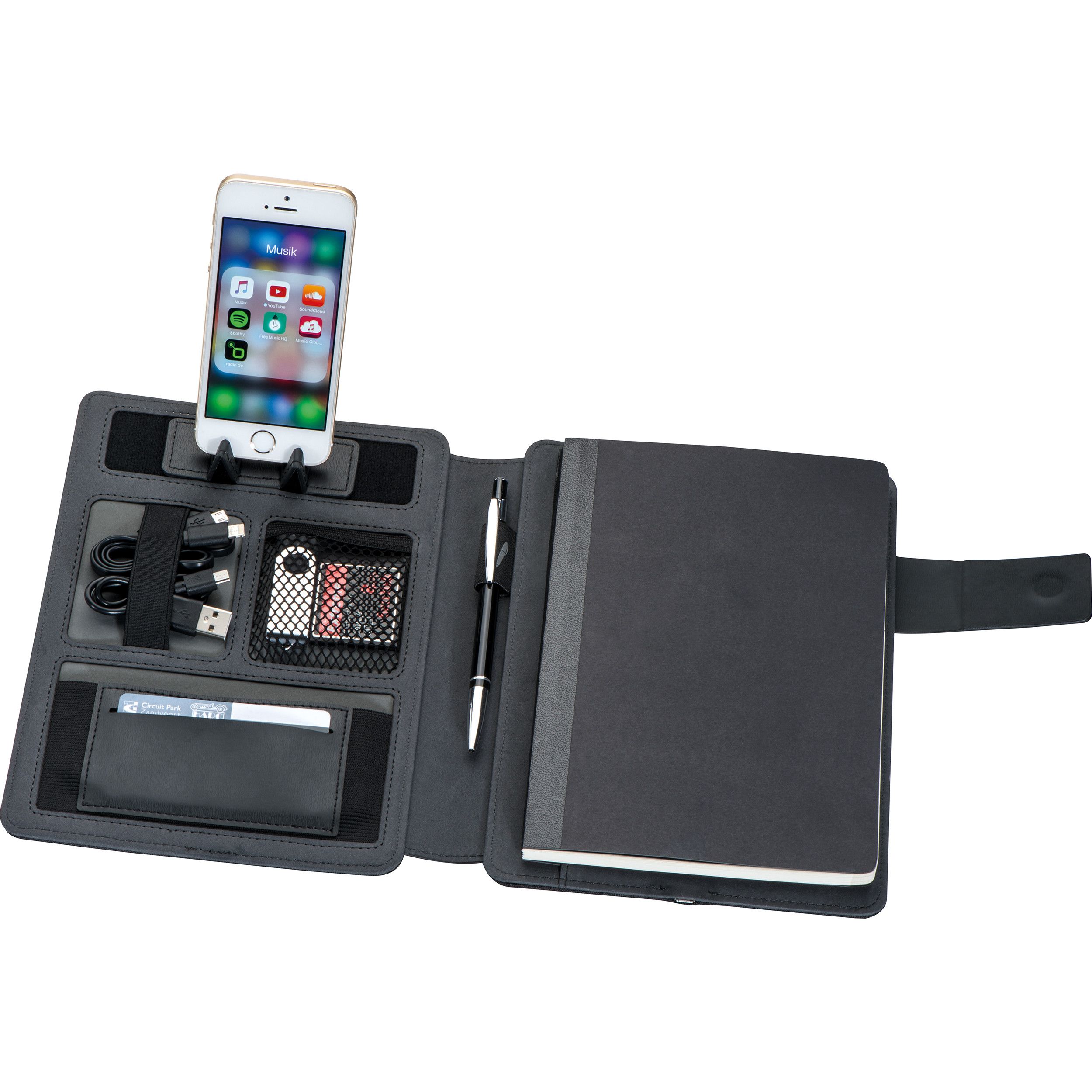 Powerbank Mappe Leno - schwarz-771