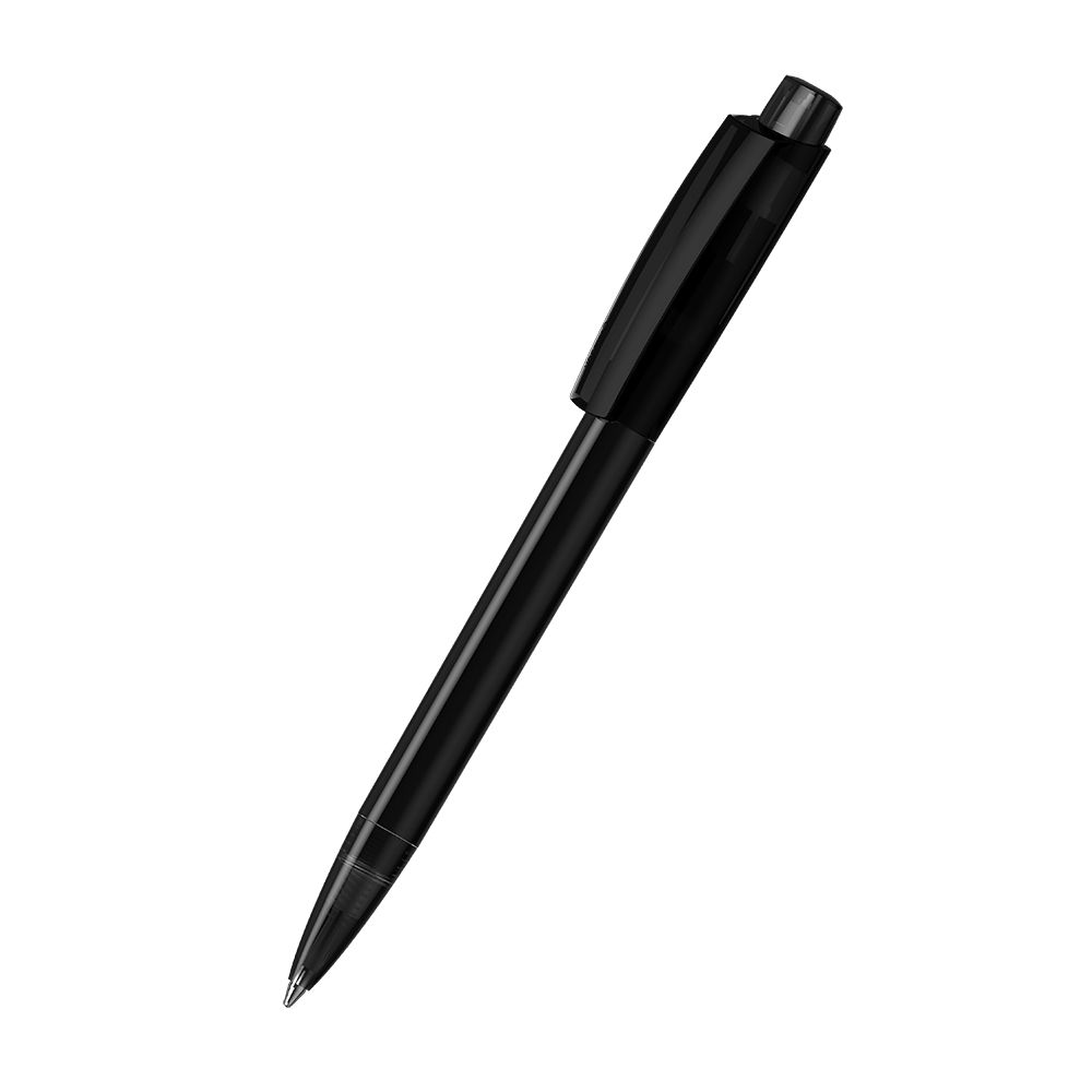 Druckkugelschreiber Zeno transparent - schwarz transparent-414