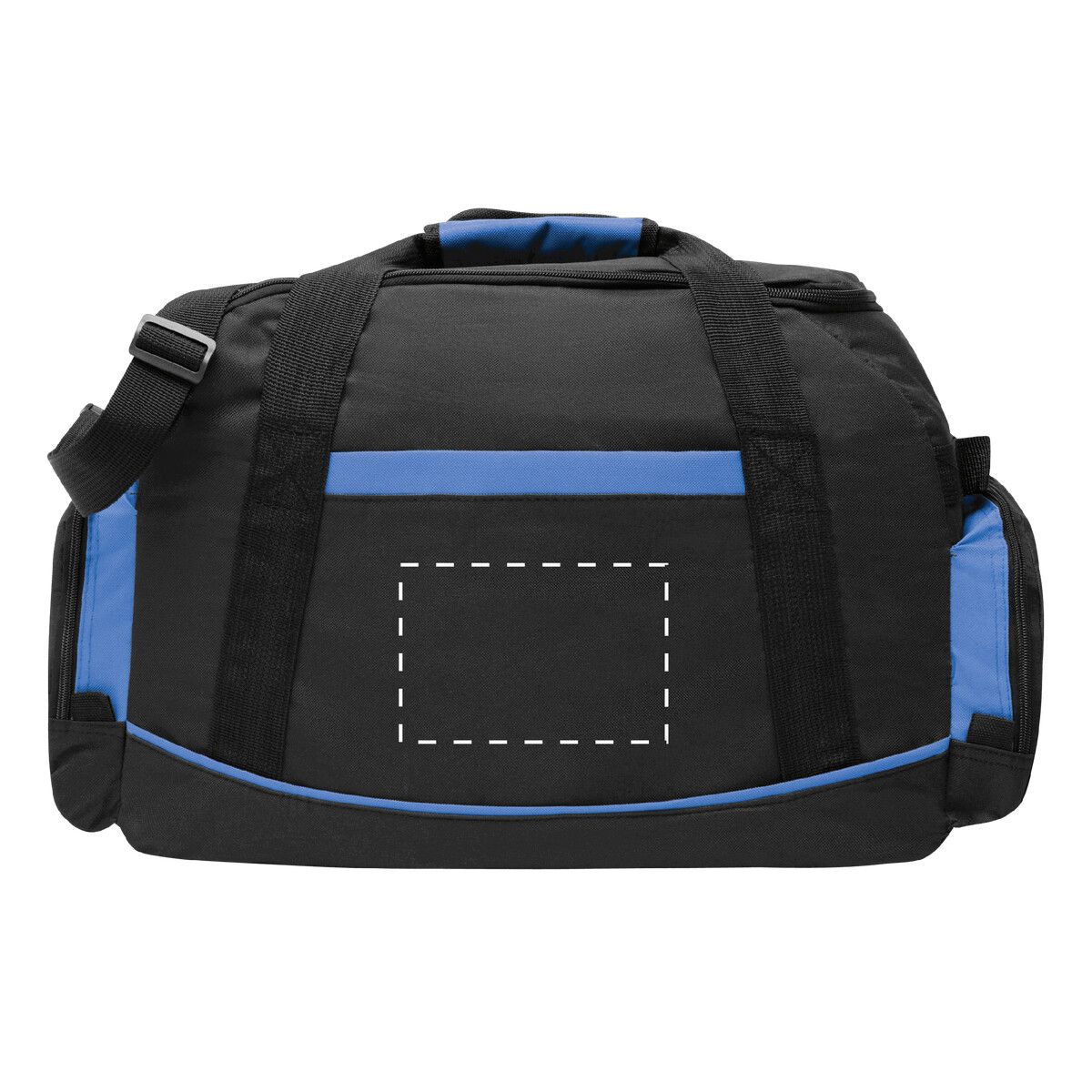 Veredelungsposition mittig auf der hinteren Tasche