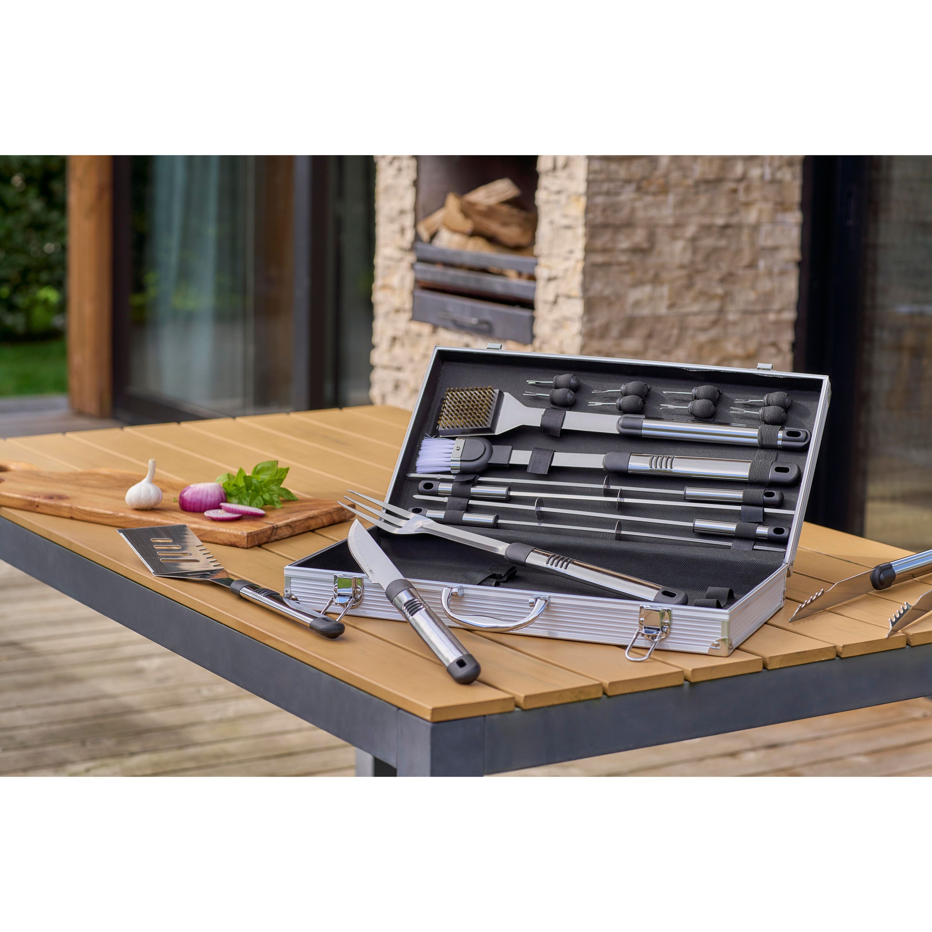 Grillset aus Edelstahl Dawn - silber-440