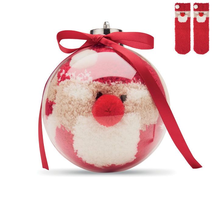 Weihnachtsbaumkugel mit Socken SNUG L - rot-134