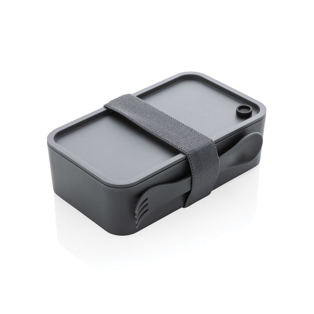 PP Lunchbox mit Göffel - anthrazit-947