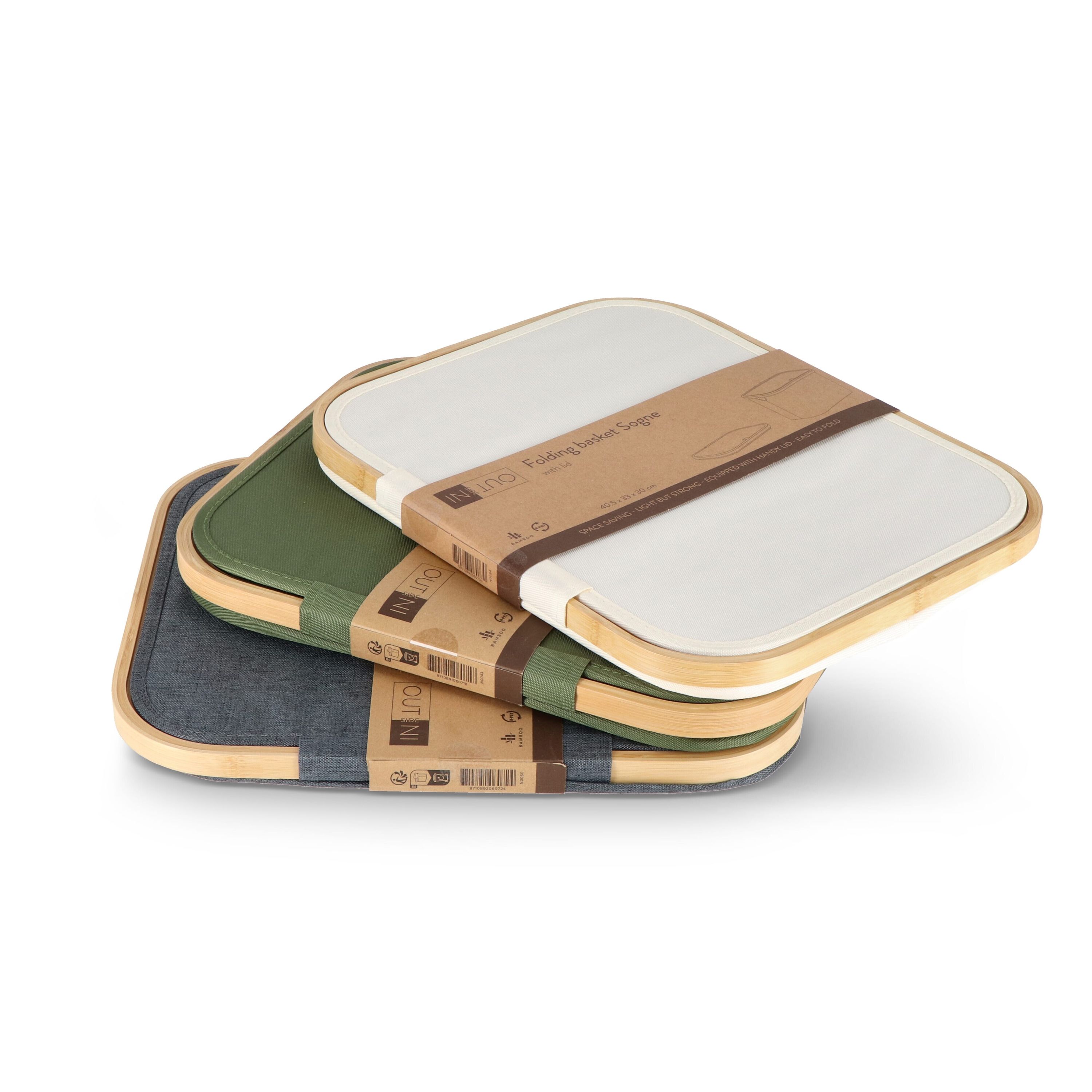 InSideOut faltbarer Korb mit Deckel Sogne 40,5 x 33 x 30cm rPET - dunkelgrau-86
