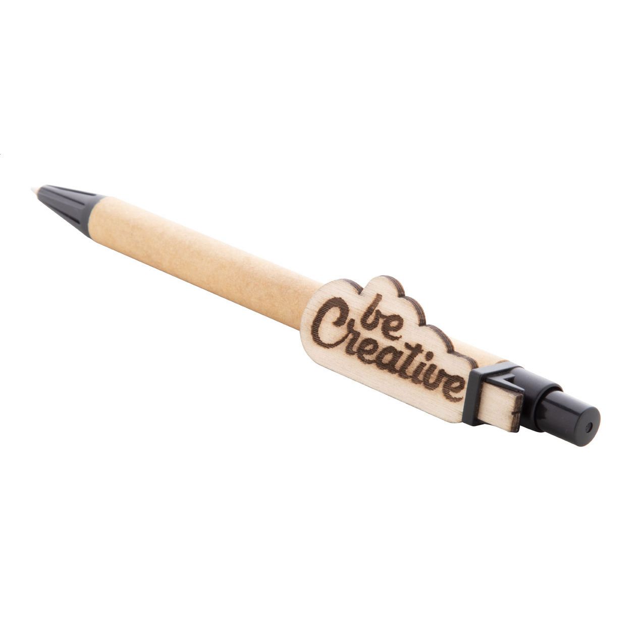 Kugelschreiber CreaClip Eco - schwarz - natur-953
