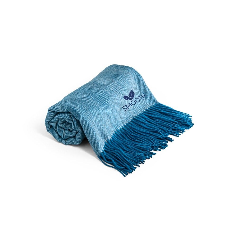SMOOTH Decke aus 100% Acryl mit Band für Personalisierungskarte - blau-396