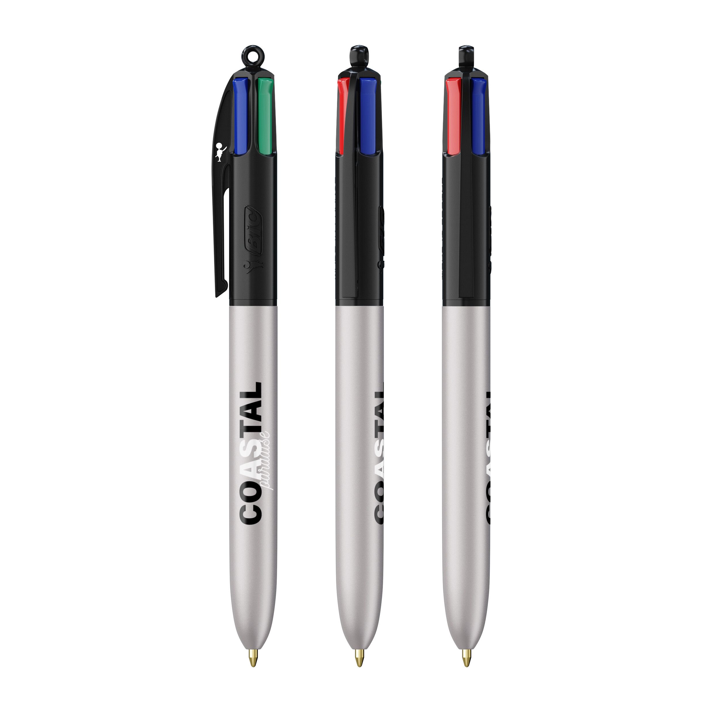 BIC® 4 Colours® Glacé - schwarz - silber-743